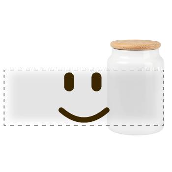 Keep Smile - Panorama Keksdose mit Holzdeckel - Weiß - Vorne