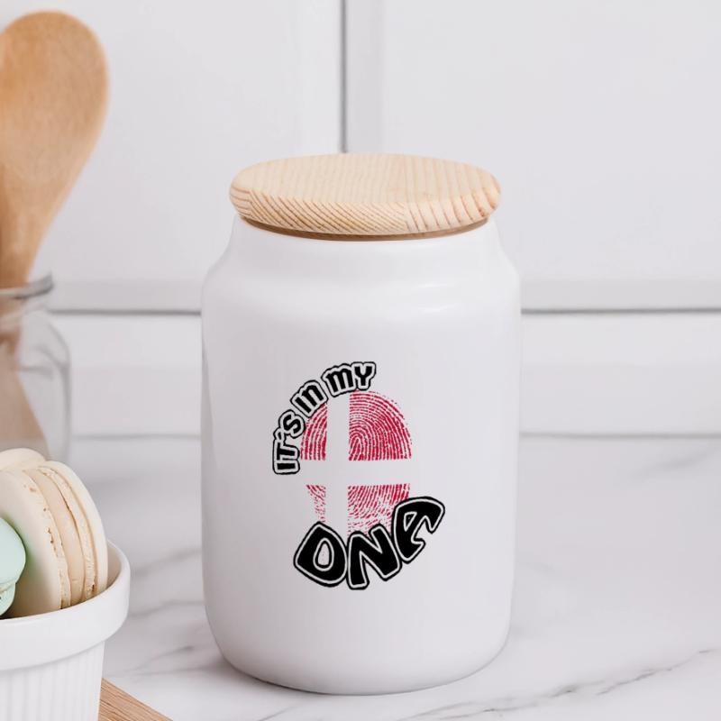 Gift Its in my dna dns roots Denmark Panoramic Cookie Jar with Wooden Lid