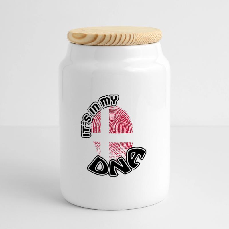 Gift Its in my dna dns roots Denmark Panoramic Cookie Jar with Wooden Lid