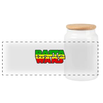 RASTA WARS KOUALIS - Panoramic Cookie Jar with Wooden Lid - white - Front