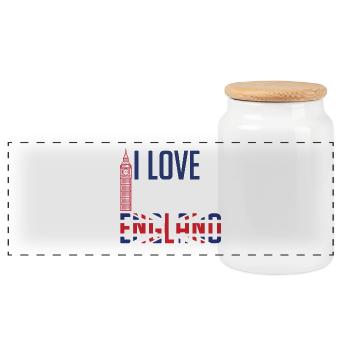 J'aime Londres Angleterre - Boîte à biscuits avec couvercle en bois - blanc - Devant