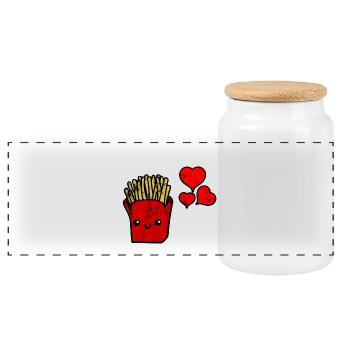 L'amour de la patate douce délavées idée cadeau - Boîte à biscuits avec couvercle en bois - blanc - Devant