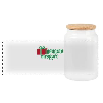 Gangster Wrapper Rapper Weihnachtsgeschenk - Panorama Keksdose mit Holzdeckel - Weiß - Vorne