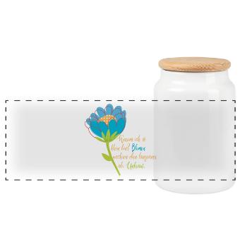 Les fleurs poussent plus lentement que les mauvaises herbes - Boîte à biscuits avec couvercle en bois - blanc - Devant