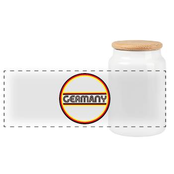 ALLEMAGNE motif circulaire Allemagne - Boîte à biscuits avec couvercle en bois - blanc - Devant