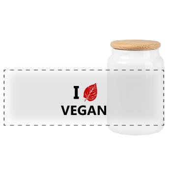 amour végétalien nourriture nutrition Idée cadeau - Boîte à biscuits avec couvercle en bois - blanc - Devant