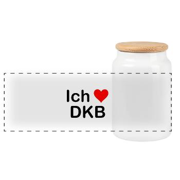 Ich liebe DKB - Dinkelsbühl | Heimat | Geschenk - Panorama Keksdose mit Holzdeckel - Weiß - Vorne