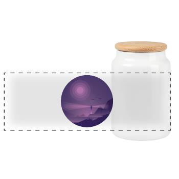 Phare de la nuit Light Purple - Boîte à biscuits avec couvercle en bois - blanc - Devant