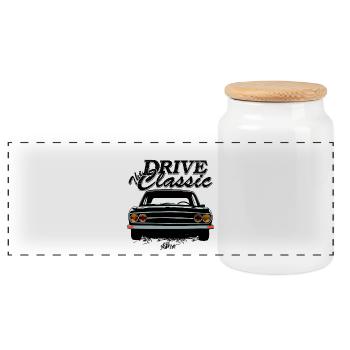 drive the classic - Panorama Keksdose mit Holzdeckel - Weiß - Vorne