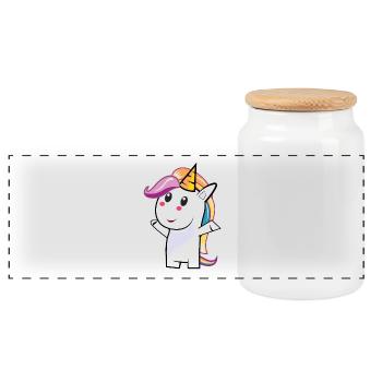 coupe Unicorn - Boîte à biscuits avec couvercle en bois - blanc - Devant