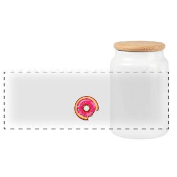 EAT MORE HOLE FOODS - Panoramic Cookie Jar with Wooden Lid - white - Front