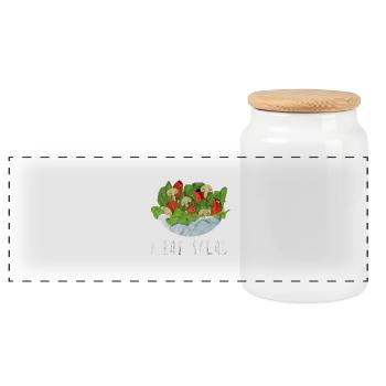 Salade de légumes manger idée cadeau amateur chef végétalien - Boîte à biscuits avec couvercle en bois - blanc - Devant