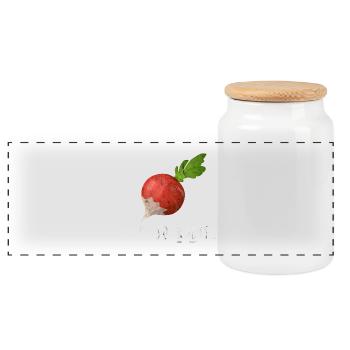 radis huile chef amateur traiteur Humour Cadeau - Boîte à biscuits avec couvercle en bois - blanc - Devant