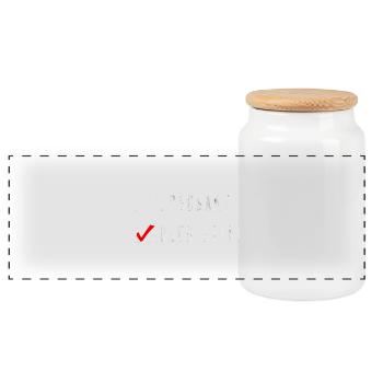 Pregnant Babybauch vs. Bierbauch Geschenk Idee - Panorama Keksdose mit Holzdeckel - Weiß - Vorne