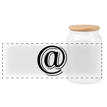 @ arobase - Panoramic Cookie Jar with Wooden Lid - white - Front