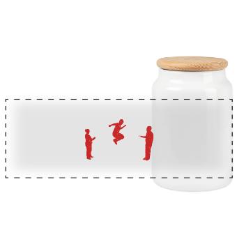 Drôle Heartbeats Corde à sauter - Boîte à biscuits avec couvercle en bois - blanc - Devant
