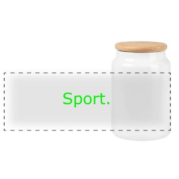 Sport - Panorama Keksdose mit Holzdeckel - Weiß - Vorne