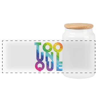 Trop unique - Boîte à biscuits avec couvercle en bois - blanc - Devant