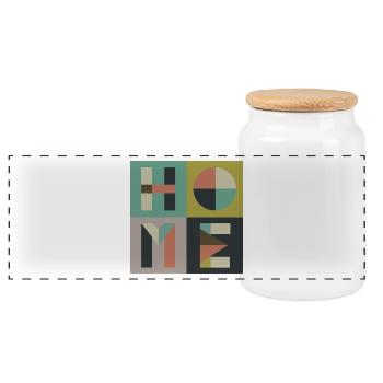 Home - Panoramic Cookie Jar with Wooden Lid - white - Front