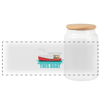 Demain à conduire ce bateau - Boîte à biscuits avec couvercle en bois - blanc - Devant