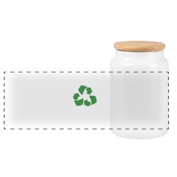 recycle - Panoramic Cookie Jar with Wooden Lid - white - Front