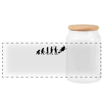 Evolution to the Witch T-Shirt Gift Halloween - Panoramic Cookie Jar with Wooden Lid - white - Front