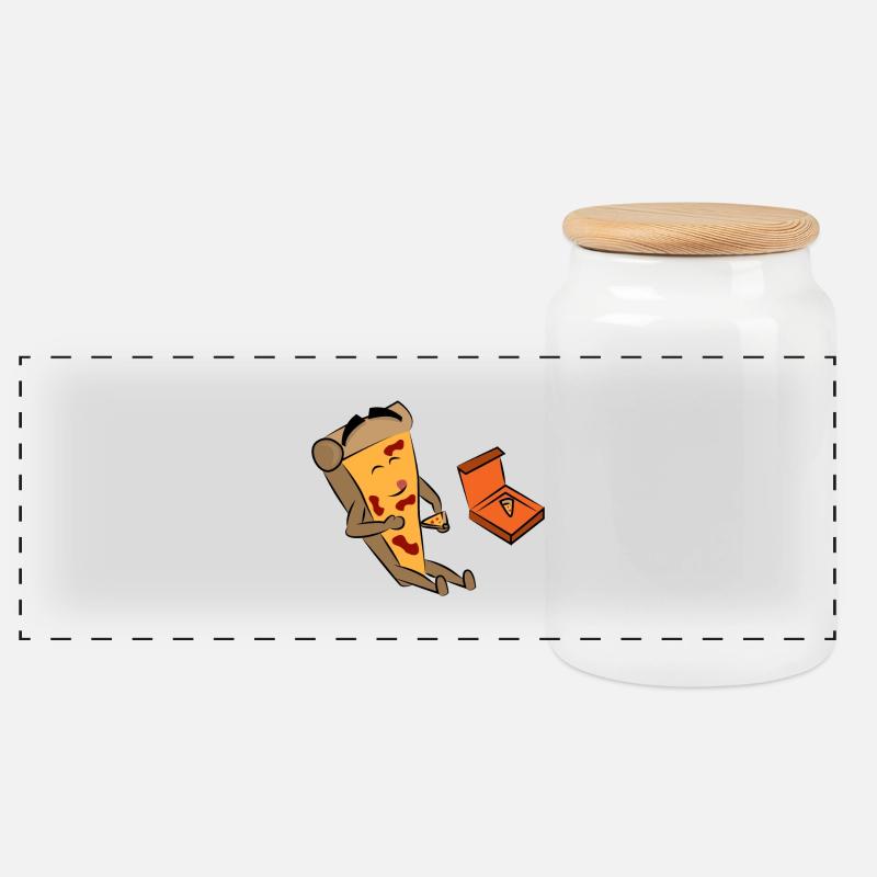Pizza spise pizza gave mat - Kjeksboks med trelokk - hvit
