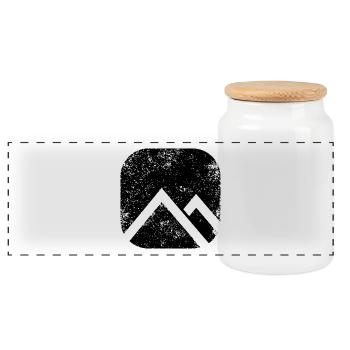 SHAPES FORMEN GRUNGE - Panorama Keksdose mit Holzdeckel - Weiß - Vorne