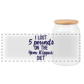 Yom Kippour, Yom-de Kippourim, Yom Kippour, cadeau - Boîte à biscuits avec couvercle en bois - blanc - Devant