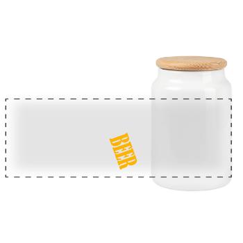 boisson Bierkönig - Boîte à biscuits avec couvercle en bois - blanc - Devant