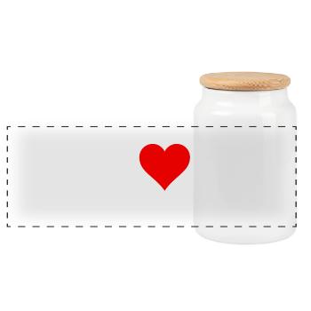 I love New York - Panoramic Cookie Jar with Wooden Lid - white - Front