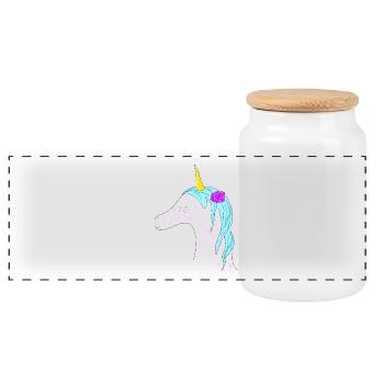 Einhorn Unicorn Geschenk Idee Pink Zauber - Panorama Keksdose mit Holzdeckel - Weiß - Vorne