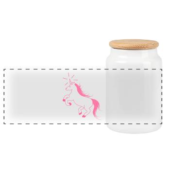 Incroyable Unicorn - La dernière licorne - Boîte à biscuits avec couvercle en bois - blanc - Devant