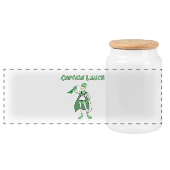 Captain Lauch - Panorama Keksdose mit Holzdeckel - Weiß - Vorne