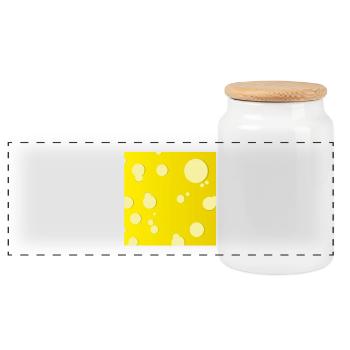 carré de fromage - Boîte à biscuits avec couvercle en bois - blanc - Devant