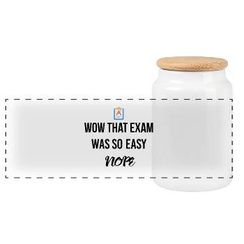That exam was so easy - Panorama Keksdose mit Holzdeckel - Weiß - Vorne