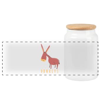 I just freaking love donkeys Lustiges Geschenk - Panorama Keksdose mit Holzdeckel - Weiß - Vorne