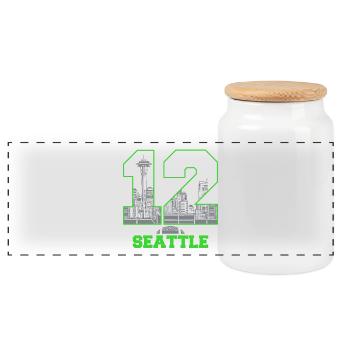 Twelve Seattle 12 Seattle - Panoramic Cookie Jar with Wooden Lid - white - Front