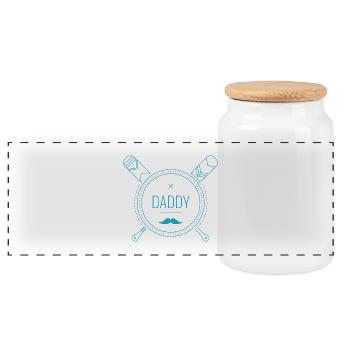 Baseball Dad Gift Father Gift Idea Father's Day - Panoramic Cookie Jar with Wooden Lid - white - Front
