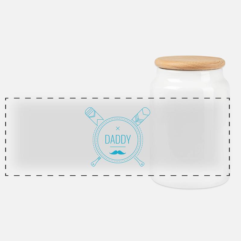 Baseball Dad Geschenk Vater Geschenkidee Vatertag - Panorama Keksdose mit Holzdeckel - Weiß