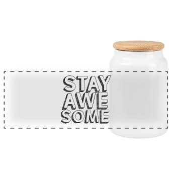 Super endroit pour vivre - Boîte à biscuits avec couvercle en bois - blanc - Devant