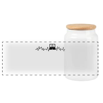 Heartbeat PC Wissenschaftler T-Shirt Geschenk - Panorama Keksdose mit Holzdeckel - Weiß - Vorne