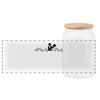 Heartbeat Kellner T-Shirt Gastronomie Restaurant - Panorama Keksdose mit Holzdeckel - Weiß - Vorne