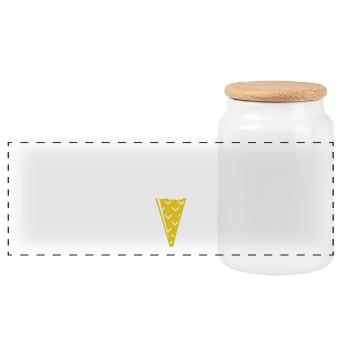 Cute Ice Cream Cat for Cat Lovers Gift - Panorama Keksdose mit Holzdeckel - Weiß - Vorne