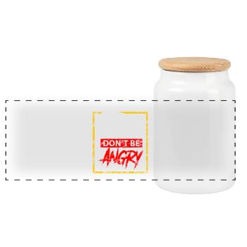 Dinosaurs - Do not be angry - Panoramic Cookie Jar with Wooden Lid - white - Front
