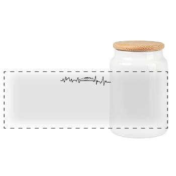Heartbeat course automobile cadeau T-shirt Motorsport - Boîte à biscuits avec couvercle en bois - blanc - Devant