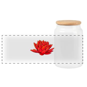 lotus - Panorama Keksdose mit Holzdeckel - Weiß - Vorne