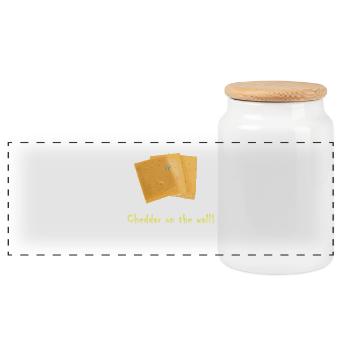 Cheddar on the wall Fromage-Cheese Rock - Boîte à biscuits avec couvercle en bois - blanc - Devant