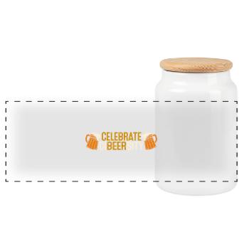 Celebrate the diversity of the beers - Panoramic Cookie Jar with Wooden Lid - white - Front