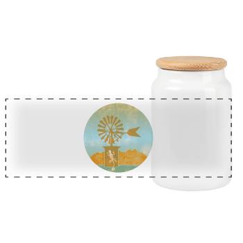 Moulin à vent - Baléares - Boîte à biscuits avec couvercle en bois - blanc - Devant